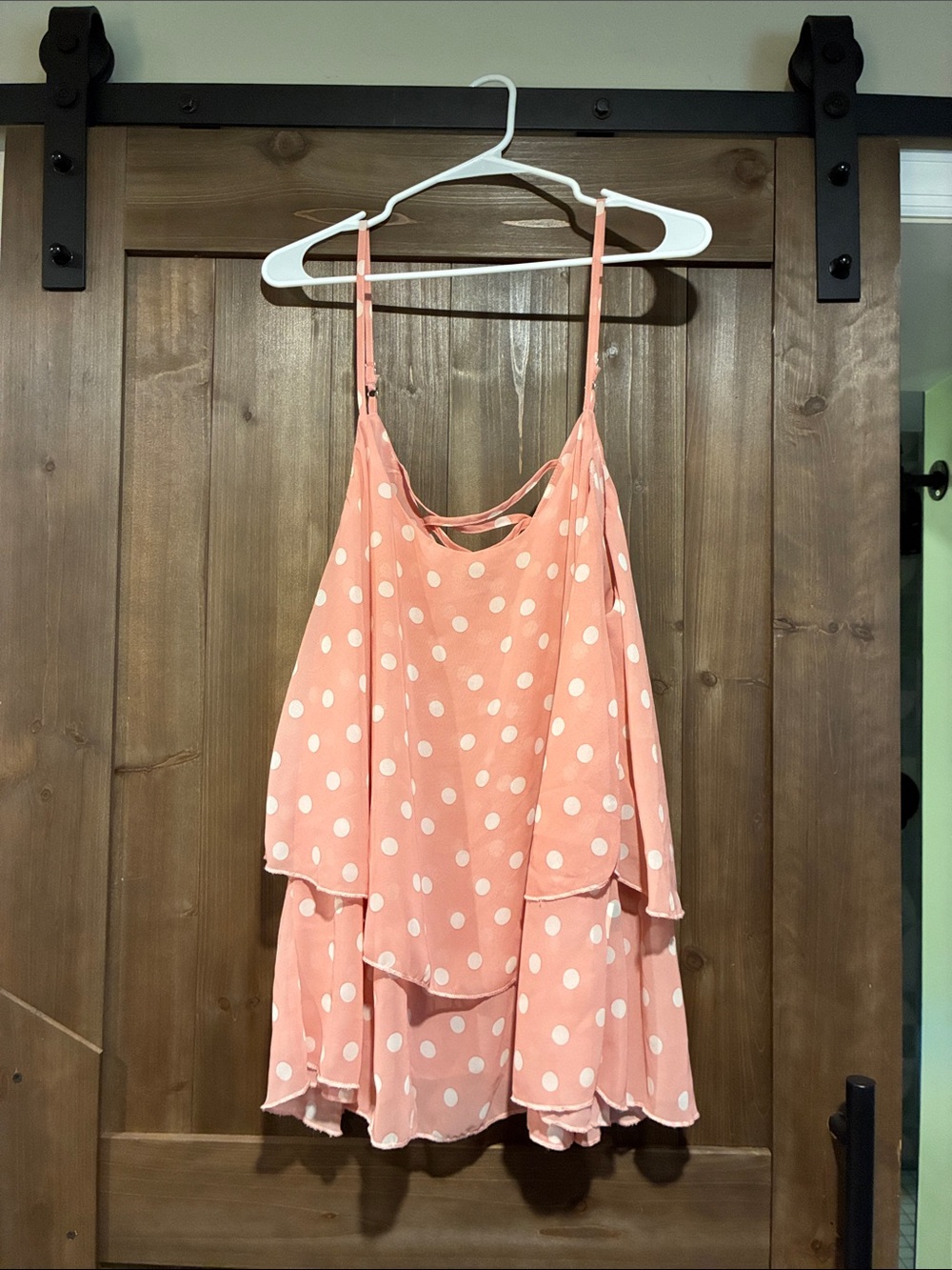 Pink polka dot top 4X